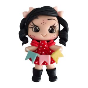 Bonequinha de Biscuit Junina Bandeirola - Unidade