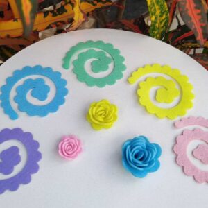 Rosa Espiral em Feltro - 5 Cores