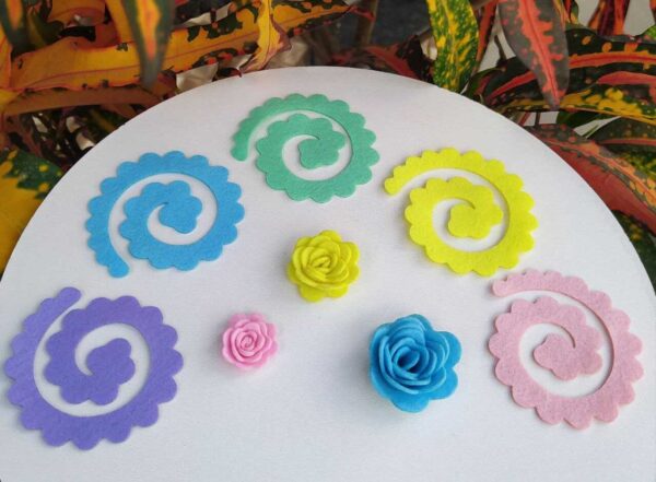 Rosa Espiral em Feltro - 5 Cores
