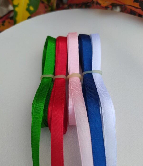 Kit de Fitas Cetim 7mm - 5 cores