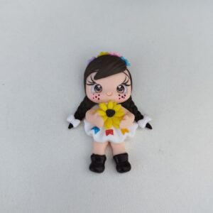 Bonequinha de Biscuit Girassol - Unidade