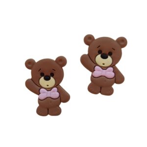 Urso Laço Rosa - 2 Unidades