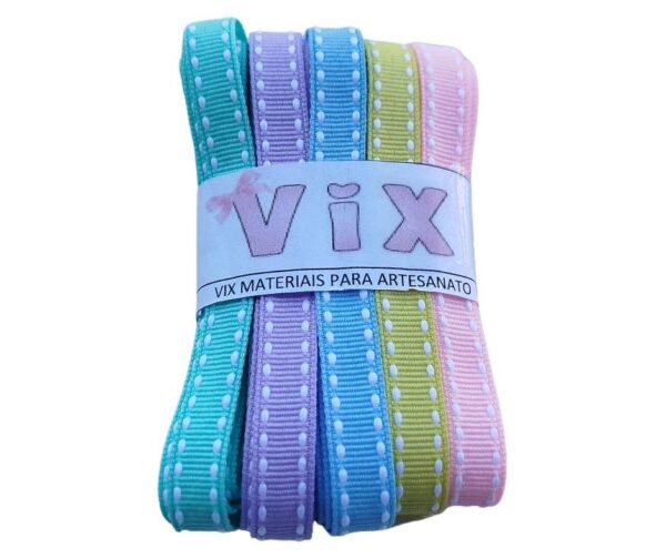 Kit de Fitas Pespontadas 10mm - Cores Candy