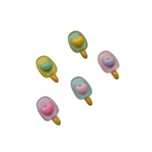 Picolé Coração 25mm - Kit com 5 Unidades