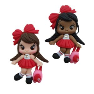 Bonequinha de Biscuit Escolar Vermelha - Modelo 1