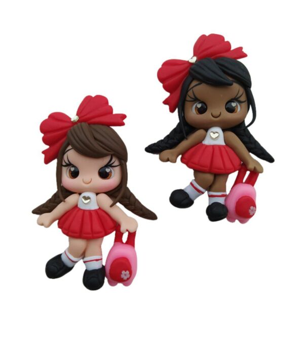 Bonequinha de Biscuit Escolar Vermelha - Modelo 1