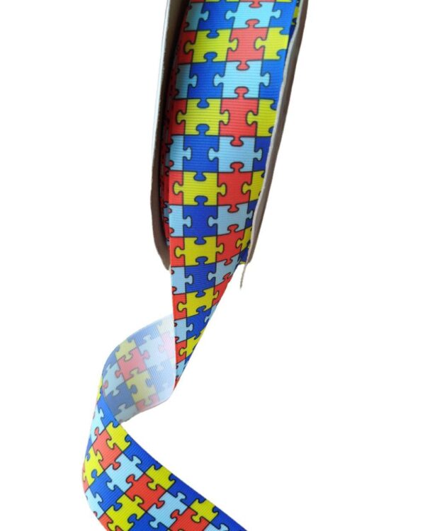Gorgurão Estampado Autismo 38mm - O metro