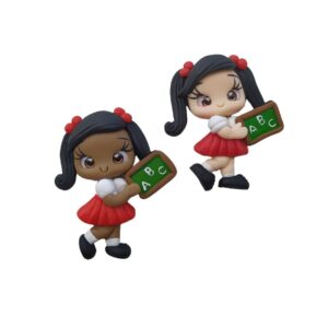 Bonequinha de Biscuit Escolar Vermelha ABC