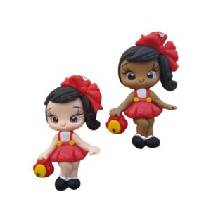 Bonequinha de Biscuit Escolar Vermelha - Modelo 2