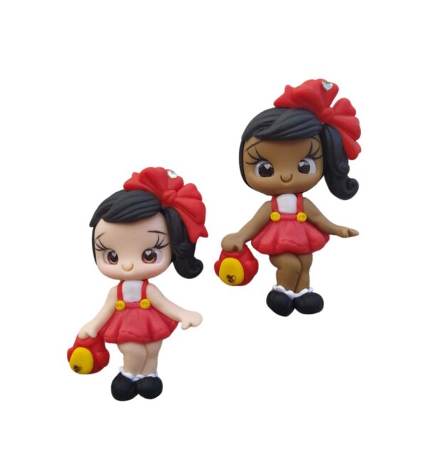 Bonequinha de Biscuit Escolar Vermelha - Modelo 2