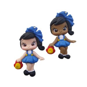 Bonequinha de Biscuit Escolar Azul - Modelo 2