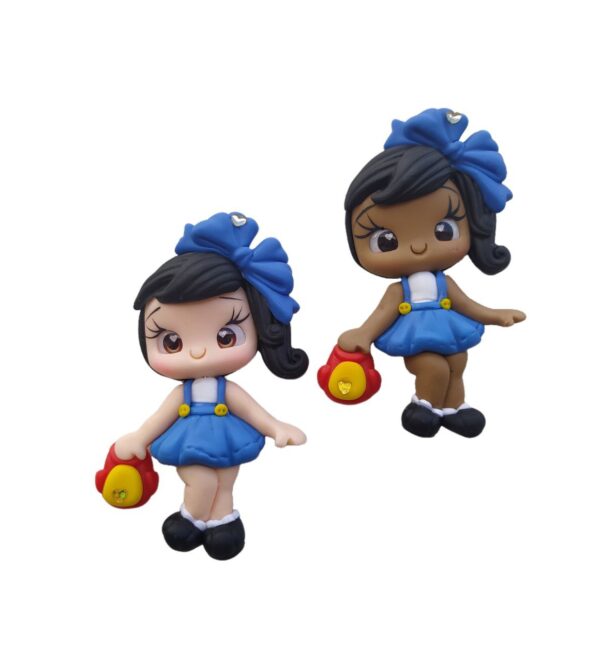 Bonequinha de Biscuit Escolar Azul - Modelo 2