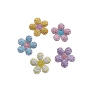 Flor Bordada 3cm - 5 Unidades