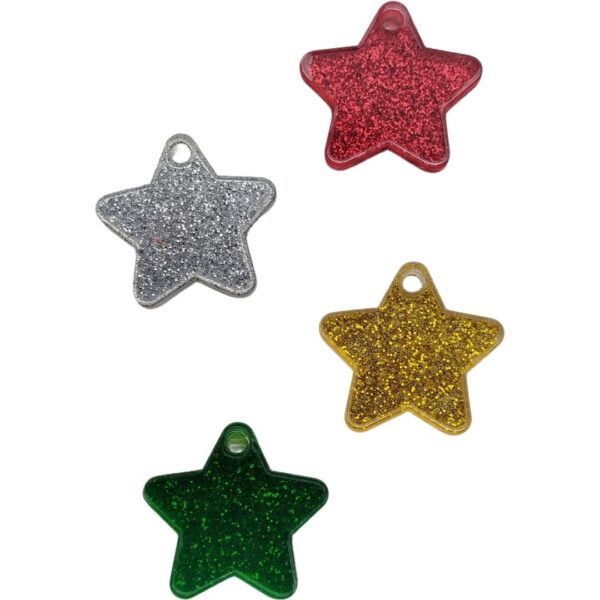Pingente Estrela Glitter 2cm - 2 Unidades