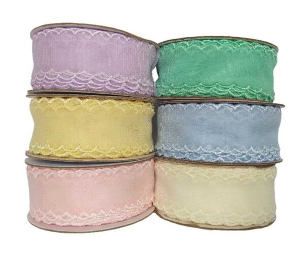 Fita Organza 38mm Borda Ondulada