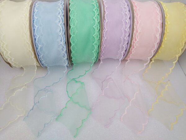 Fita Organza 38mm Borda Ondulada - Imagem 2