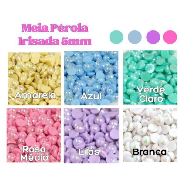 Meia Pérola Irisada 5mm - 20 gramas