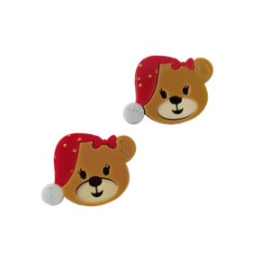 Urso em Acrílico Natalino 3cm - Unidade