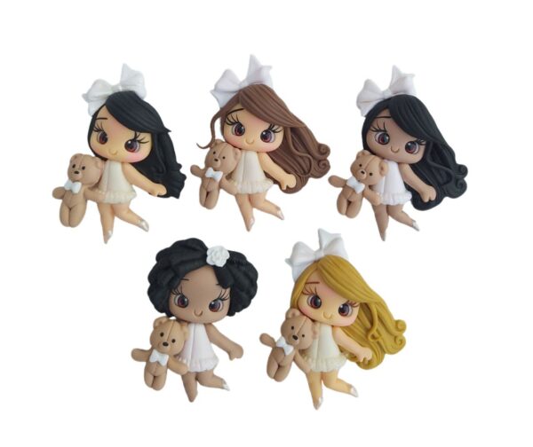 Bonequinha Biscuit Vestido Branco - Unidade