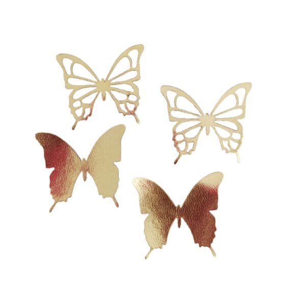 Borboleta Dupla Vazada Dourada - O par