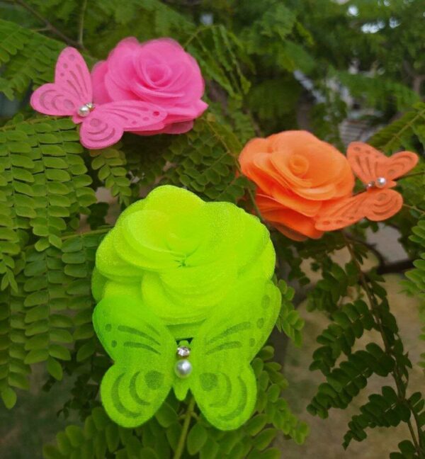 Flor Delicada Cores Neon 6cm – Unidade - Imagem 2
