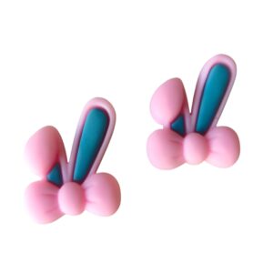 Orelhas de Coelho Azul com Rosa- 2 Unidades