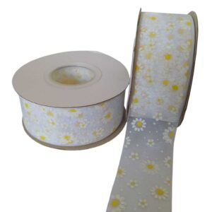 Fita de Organza com Margaridas 38mm - O metro