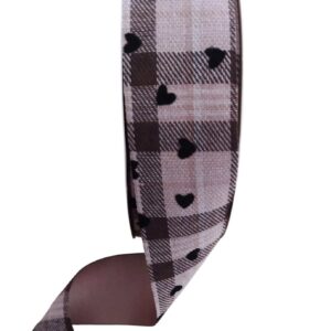 Fita Xadrez Corações Veludo Preto 38mm - O metro