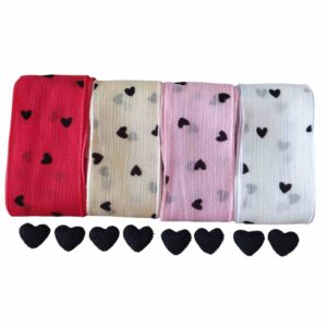 Kit Fita de Organza com Corações