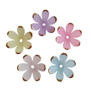 Flor Tulipa Colorida Ponta Dourada 20mm