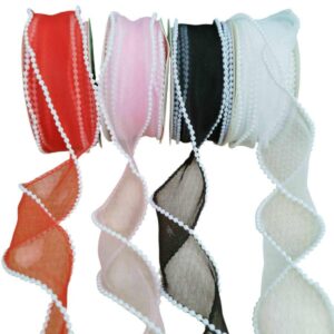 Fita Organza com Borda de Pérolas - O metro