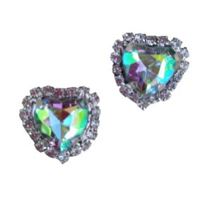 Chaton Cristal Coração Prata - Unidade