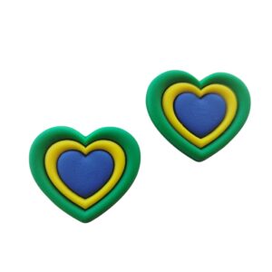 Coração Brasil 3 Cores - 2 Unidades