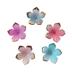 Flor 5 Pétalas Ponta Dourada 20mm