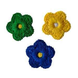 Flor de Crochê - Kit Brasil