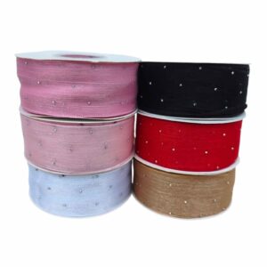 Fita Organza 38mm com Pontos de Luz