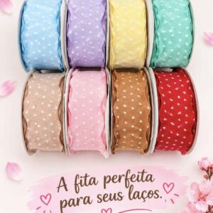Fita Ondulada Mini Corações 38mm